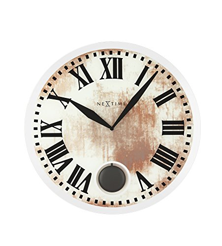 ROMANA Wanduhr D 43cm, Glas, Weiss