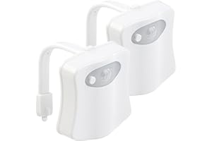 Lunartec WC Nachtlicht: 2er Pack LED-Toilettenlicht mit Licht- und Bewegungssensor (LED WC Licht, Beleuchtung mit Bewegungsmelder, Batterie Leuchten)
