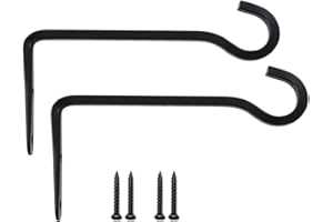 HH-LIFE 2 pcs 8 inch Black Metal Plant Bracket 21x10cm Iron Wall Mount Lanterns Hangers Hanging Brackets