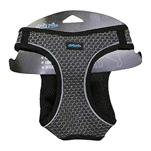 Emily Pets Mesh Dog Harness, Step in Adjustable Harness for Small and Medium Dogs (Medium, Grey)