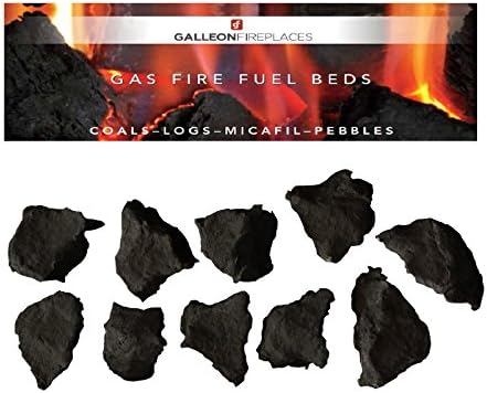 LARGE RANDOM SHAPED COALS FOR GAS FIRE CERAMIC REPLACEMENT COALS. TOP UK QUALITY! BOX OF 10 IN BRANDED GALLEON FIREPLACES PACKAGING!!