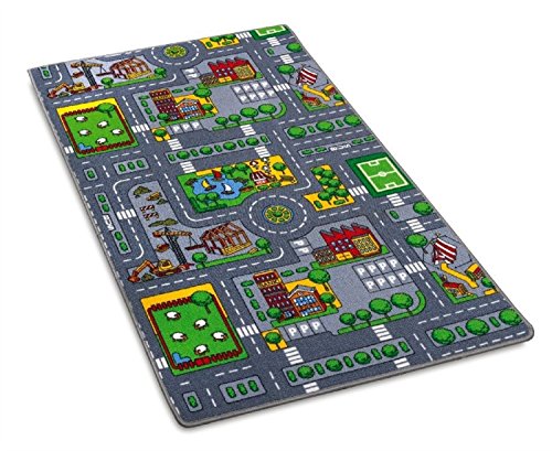 Kid's Children's Play Village Mat Town City Roads Rug 80cm x 150cm