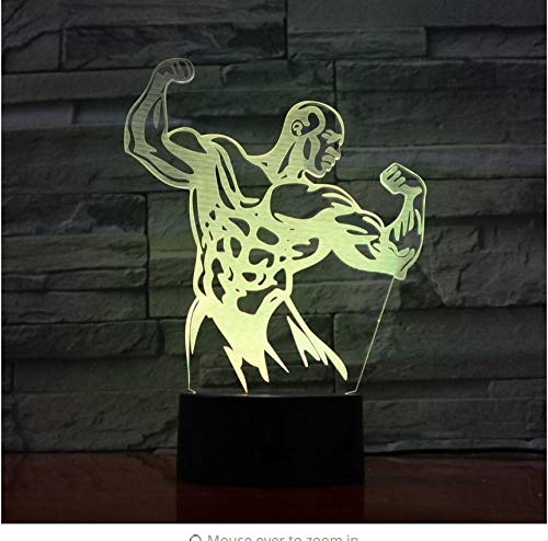 Preisvergleich Produktbild Nachtlicht Nachttischlampe Boyfriend Strong Muscle Man 3D Nachtlicht Schlafzimmer Tischlampe 7 Farben Visuelle Led Lampe Bodybuilding Vater Geschenke