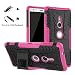 Produktbild LiuShan Sony XZ2 Hülle, Dual Layer Hybrid Handyhülle Drop Resistance Handys Schutz Hülle mit Ständer für Sony Xperia XZ2 Smartphone(mit 4in1 Geschenk verpackt),Rosa