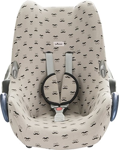 Janabebe® - Baumwollbezug Mr Mustache Maxi -Cosi Cabriofix, Citi, Streety.fix, Jané Koos, Abdeckung Stubenwagen , Autositz , + Schutz Gurtzeug,