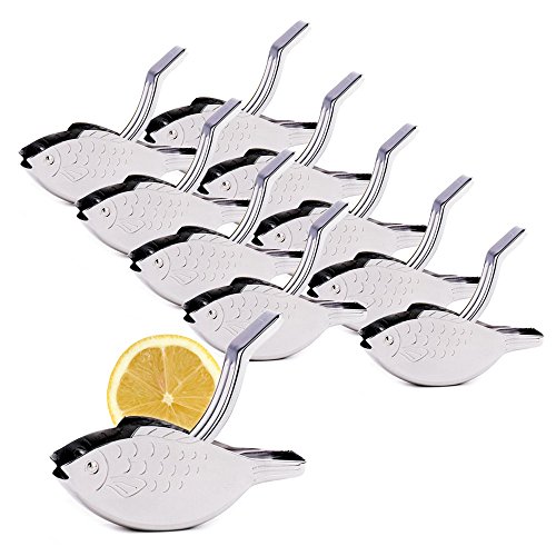 10er SET Zitronenschnitzelpresse FISCH / Zitruspresse / Zitronenpresse / Limettenpresse