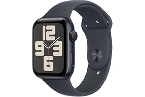 Apple Watch SE (2ᵉ génération) 44 mm GPS Montre connectée avec Boîtier en Aluminium Minuit et Bracelet Sport Minuit (M/L). Suivi activité et Sommeil, détection Accidents, Suivi fréquence Cardiaque