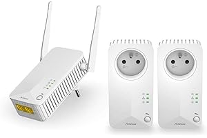 STRONG CPL Wi-Fi 500 Mbps, Kit de 3 Adaptateurs CPL, 2x prise Gigogne intégrée, LAN, WAN pour fibre et ADSL, Blanc