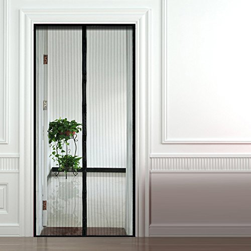 Anpro Fliegengitter Tür Moskitonetz Tür 90x210CM/ 110x220CM/ 100x220CM/ 160x230CM Insektenschutz Magnet Vorhang Fliegenvorhang für Balkontür Wohnzimmer, Schwarz - 7