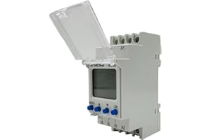 RASMACOR | Minuteur Numérique Programmable avec programmateur hebdomadaire | 52 Programmes | Écran LCD | Changement Automatique Eté/Hiver | Mode Vacances | 5 Langues au Choix