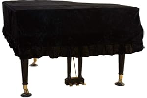 Mitef Classic Cover universale per pianoforte a coda Cover per pianoforte decorativo, Nero,Dimensione:165cm/64.9inches
