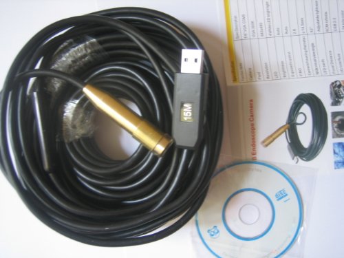 Preisvergleich Produktbild 15m LED USB Endoskop Kanalkamera Inspektionskamera Rohrkamera wasserdichtstufe IP67