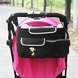 Zuoao Baby Kinderwagen Organizer Buggys Kinderwagentasche Organiser Kinderwagen Zubehör mit Mobiltelefon-Halter,Regenschutz und 4 Kinderwagenbefestigungen - 6