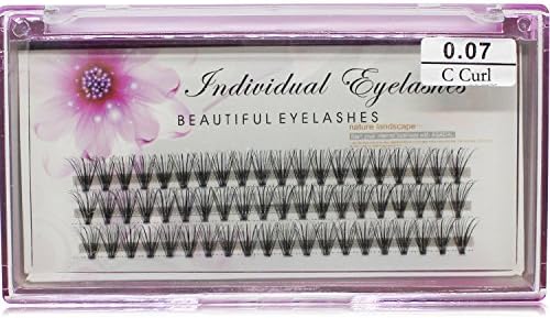 Golopoo 60PCS 20Roots Thickness 0.07mm Individual Lashes Black False Eyelash Natural Long Extension Makeup Beauty Health Makeup Fake Eyelashes 8/10/12MM (12mm)