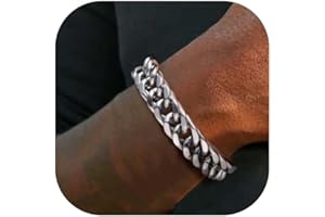 PROSTEEL Neutro Braccialetto Catena Cubana Uomo Stile Cyberpunk Minimalismo Larghezza 8/12/17MM Bracciale Catena Cubana Ritorta Artigianale Regalo Uomo