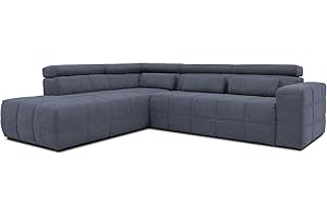 ‎DOMO. COLLECTION DOMO. collection Ecksofa Brandon, Sofa mit Rückenfunktion in L-Form, Polsterecke, Eckgarnitur Ottomane links 275 x 228 x 98 cm (BxTxH), dunkelgrau