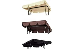 HEZHU Ersatzdach für Hollywoodschaukel 2- und 3 Sitzer Dach Wasserdicht Gartenschaukel Dachbezug Gartenschaukel Bezug für Hollywoodschaukel UV-Schutz