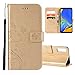 Produktbild Roreikes Samsung Galaxy A7 2018 Hülle,Flip Case Brieftasche Schmetterling Blumen Muster Premium PU Lederhülle Handyhülle Silikon Tasche Schutzhülle Magnetisch Stand Karten Slot für Samsung A7 2018