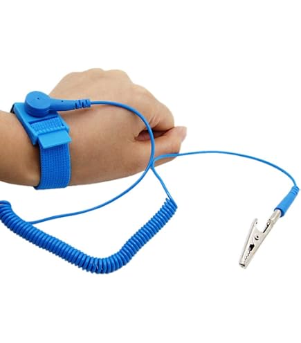 Bracelet Antistatique Tiardey ESD - Avec Fil De Mise à La Terre Et Pince Crocodile | Protection Électricité Statique