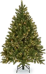 National Tree 4.5 Foot Feel-Real Downswept Douglas Fir Tree with 450 Clear Lights, Hinged (PEDD1-312-45)
