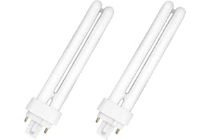 ACAN Tradineur - Pack de 2 bombillas de bajo consumo, 2 pines y 2 tubos, G24D-3, 26W equivalente a 130W, 1350 lúmenes, 6400K, luz blanca fría, eficiencia energética A+, 8000 horas - 15,5 x 2,5 cm