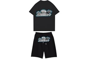 XYYYHTL Men's Tracksuits Trapstar Logo Letter Tiger Printed Leisure Jogging Set 2 Piece Tshirts and Sports Shorts Tracksuits Trapstar Men's Tracksuit Summer Trapstar Shooters Tracksuit