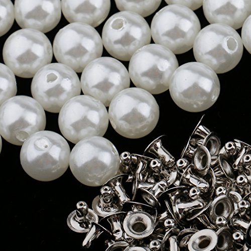 Gazechimp 50er Perlen Nieten Knöpfe Rivets leder Handwerk – wie bild, 10mm - 3