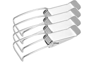 sourcing map Stainless Steel 304 Spring Loaded Draw Toggle Latch Catches Hasp, Pack of 4 (86mm / 3.39" Length)