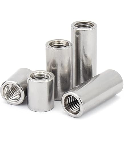 Gewindemuffen Edelstahl A2 M12x50mm - 5 Stück Set Rundmuffen Schildhalter