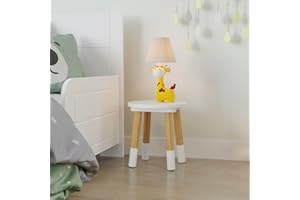 URBNLIVING Kids Wooden Portable Stool, Lightweight and Anti-Slip, H26cm x D24cm, Round Seat White Chair for Toddlers, Small Children, Home Decor for Desk, Table, Nursery, Kitchen, Bedroom