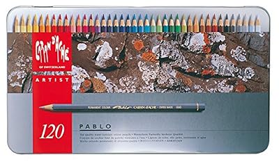 Pablo Caran d'ache Crayons couleurs PABLO boite métal de 120 couleurs
