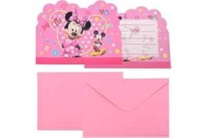 BESTZY M-innie Invitations Cards,30PCS M-innie Kids' Party Invitations and Envelopes Birthday Invites Party Invites Kids Theme Party Invitations Birthday Cards Birthday Party Supplies for Children Birthday P