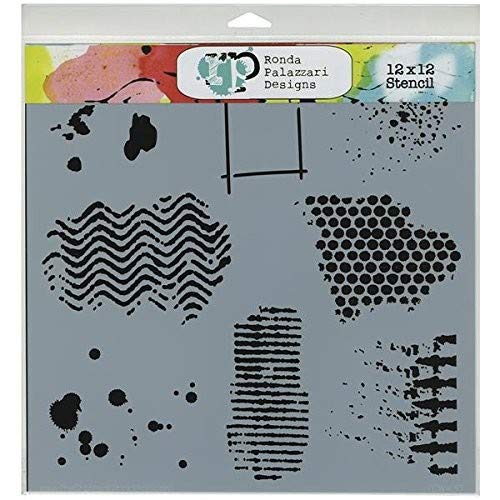 The Crafter's Workshop - Plantilla Texturizada para Manualidades (30,5 x 30,5 cm), Color Blanco y Negro