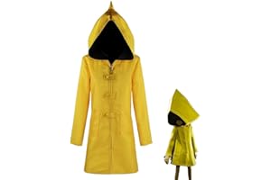 Prevessel Little Nightmares Cosplay Kostüm Little Six Gelb Kapuzenjacke Mantel Uniform Umhang Halloween Cosplay Performance Kleidung