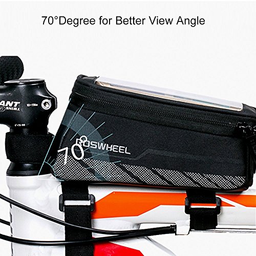 [Update Version] ieGeek Frame Bag lenkertasche Rahmentasche Fahrradtasche mit Handy-Platz für Iphone 7 7 Plus 6 Plus 6S 6 5S 5SE SAMSUNG Galaxy S7 edge S6 edge Galaxy NOTO5 NOTO4 und andere Telefon von klein als 5,7inch 1,9L - 8