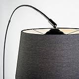 QAZQA Modern Bogenleuchte/Bogenlampe / Lampe/Leuchte Arc schwarz mit schwarzem Stoffschirm/Innenbeleuchtung / Wohnzimmer/Schlafzimmer Metall/Textil / Rund LED geeignet E27 Max. 1 x 20 Watt - 8