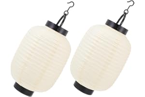 UPKOCH Lanterna Pieghevole Giapponese in Carta 2 Pezzi Per Decorazione Esterna Stile Tradizionale Con Luce 29X15Cm Regalo Perfetto Per Feste Giapponesi