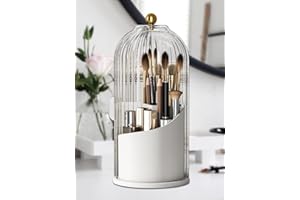 FIVAVA Organizador de maquillaje cosmético, soporte giratorio de 360 °, organizador de brochas de maquillaje, organizador de pinceles de maquillaje, pintalabios, pinceles de maquillaje