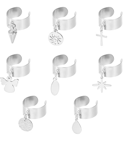 SUNNYCLUE Lot de 8 ensembles de 36 bagues en acier inoxydable avec breloques en forme d'arbre de vie argenté avec nœud de la Trinité - Bague réglable pour femme et homme adulte SUNNYCLUE Lot de 8 ensembles de 36 bagues en acier inoxydable avec breloques en forme d'arbre de vie argenté avec nœud de la Trinité - Bague réglable pour femme et homme adulte