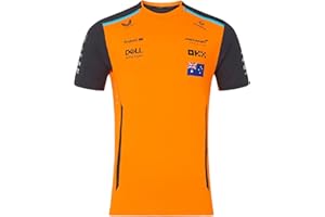 McLaren Formula One Team - Producto oficial de Fórmula 1 2024 - Camiseta réplica del piloto del equipo Oscar Piastri - Naranja papaya/gris fantasma - Hombre
