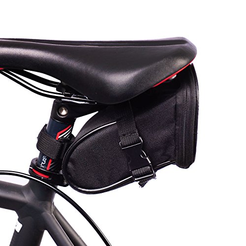 BTR Fahrrad Satteltasche. Kompakte Fahrradtasche. Schwarz. Wasserbeständig