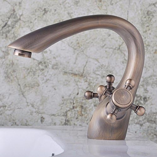 SUNQIAN-Basin faucet, hardware antique basin faucet, fashionable and creative two wheel faucet