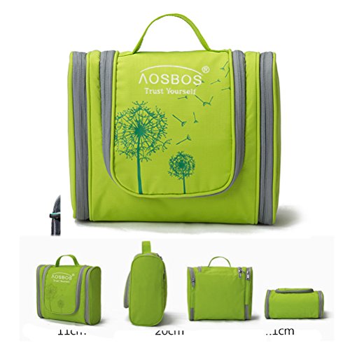 Aosbos Federleicht Kulturtasche Kulturbeutel Reise Kosmetiktasche mit vielen Fächern um Aufhängen Wasserdicht Waschtasche Business-Trips, Reisen, Hotel, 25 x 22 x 11 cm - 5