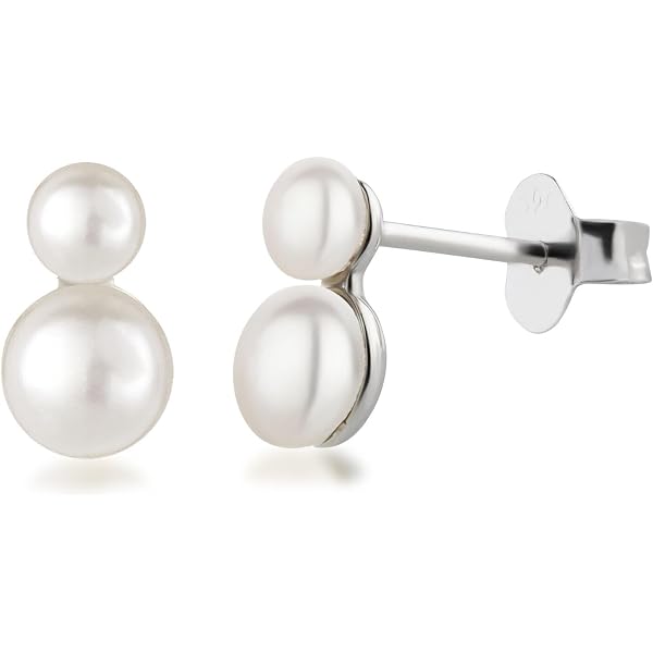 Yumilok Boucles D'Oreilles Perles 925 Argent - Lot 3 Paires Clous D'Oreilles Pour Femme Et Fille
