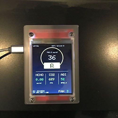 DIY 12 in 1 Index Indoor Air Quality Detector Monitor HCHO Detector CO2 Detector other PM2.5 PM5 PM 10 6 atmospheric particles with G5+S8 sensor ----No Battery ,USB with Power Bank,