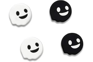 DLseego 4 Unids Apretones de Pulgar Suave Silicona Cubierta para Switch/Switch Lite, Lindos 3D Dibujos Animados Analógicos Stick Caps para Joy-con, Negro y Blanco