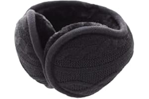 IBLUELOVER Unisex Foldable Earmuffs Winter Warm Fleece Ear Warmers Thermal Knitted Plush Ear Muffs Faux Fur Adjustable Ear Cover for Men Women Kids Cycling Skiing Snowboarding Outdoor