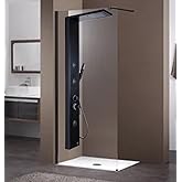 Sam Banyo Fırat Black Style Duş Paneli, Siyah, Yağmurlama Başlıklı, El Duşu ve Askı Aparatı Dahil, &Ccedil;ok Fonksiyonlu Banyo Sist