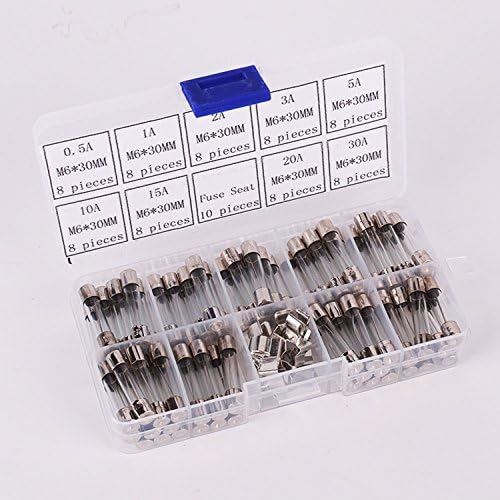 6x30 mm Glass Fuse Fuses Assorted 72 Piece Set Storage Box
