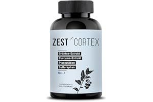 ‎ZESTONICS ZEST’CORTEX: Kapseln mit Grüntee-Extrakt, Pterostilben, Sulforaphan, Curcuma, R-Alpha-Liponsäure u.v.a.m. nach Villodo und Perlmutter